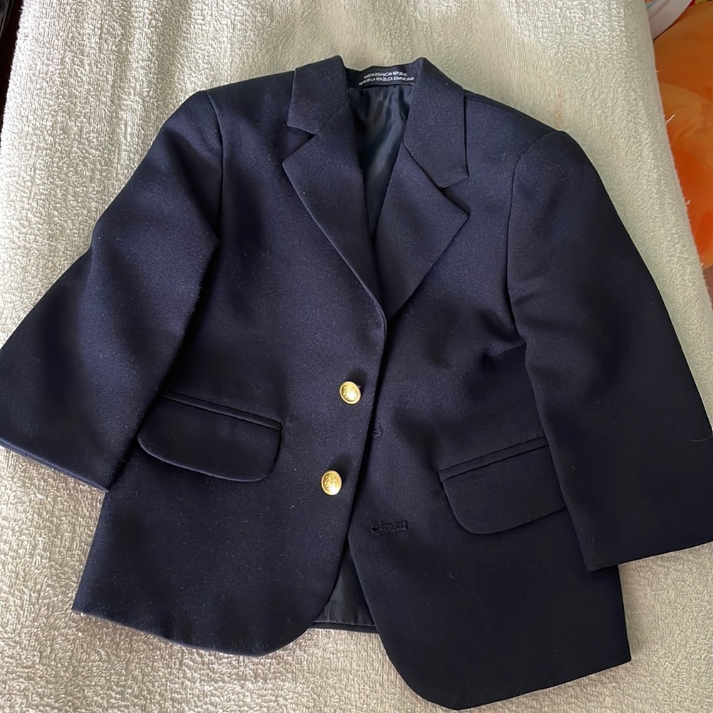 Nautica Tailored Suit Jacket Tux Blazer Gold Dark Navy Blue Toddler Baby 24 Mos